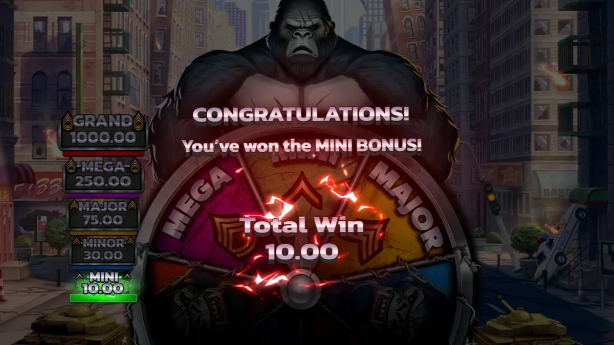 Primal Rampage slot game featuring a giant ape in a jungle setting